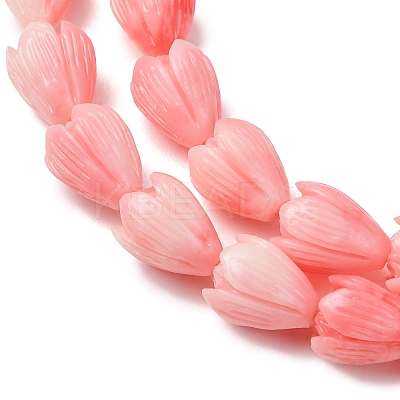 Synthetic Coral Dyed Carved Beads Strands SH-CBAE713-05A-1