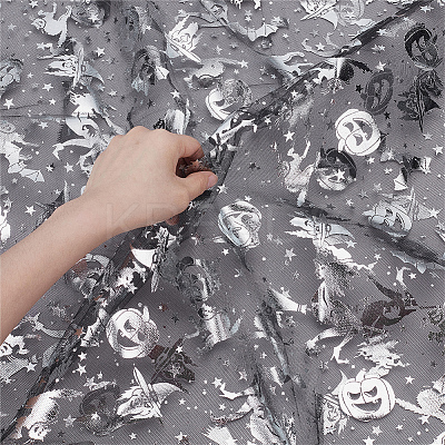 Halloween Polyester Mesh Fabric AJEW-WH0314-852E-1