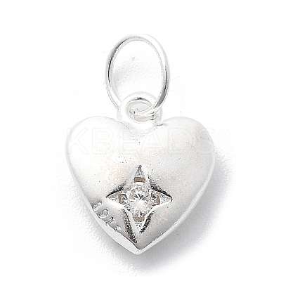 925 Sterling Silver Cubic Zirconia Pendants STER-Q001-03S-02-1