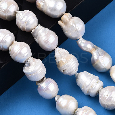 Natural Baroque Pearl Keshi Pearl Beads Strands PEAR-S019-02E-1