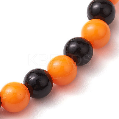 Halloween 6mm Round Plastic Beaded Stretch Bracelets for Women Men BJEW-JB10573-1