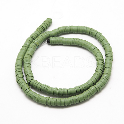 Flat Round Handmade Polymer Clay Bead Spacers X-CLAY-R067-3.0mm-43-1