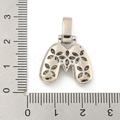 Brass Micro Pave Clear Cubic Zirconia Pendants KK-B099-01P-M-1