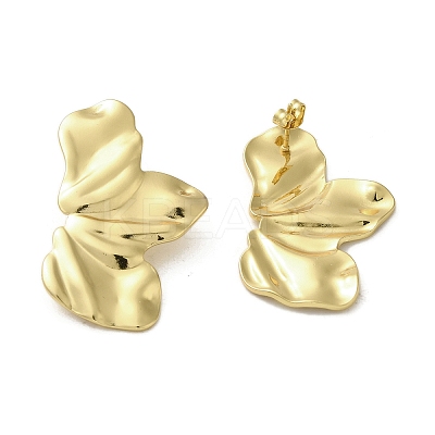 Ion Plating(IP) 304 Stainless Steel Stud Earrings EJEW-C082-04C-G-1