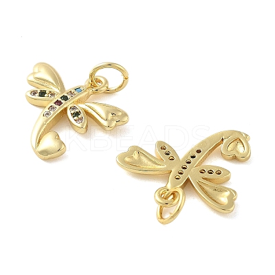 Brass Micro Pave Cubic Zirconia Pendants KK-C092-05G-1