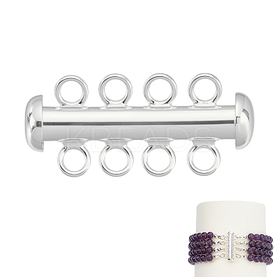 1 Set Sterling Silver Slide Lock Clasps STER-GA0001-42B-S-1