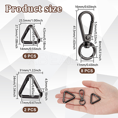 8Pcs Zinc Alloy Swivel Clasps FIND-GA0005-37B-1