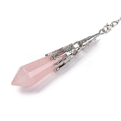 Natural Rose Quartz Pointed Dowsing Pendulum Big Pendants G-H285-06P-A22-1