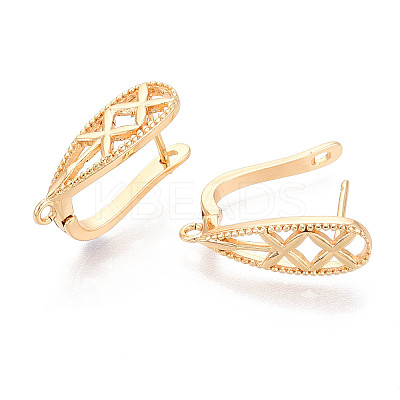 Brass Hoop Earring Findings KK-N267-30G-1