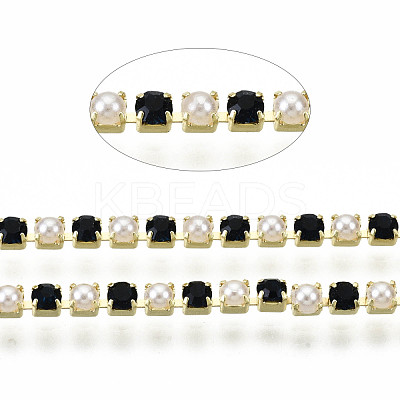 Brass Rhinestone Strass Chains CHC-N017-001A-A06-1