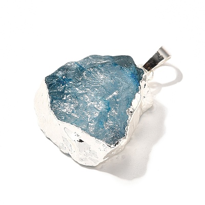 Raw Rough Natural Dyed Quartz Crystal Pendants G-G895-05S-05-1