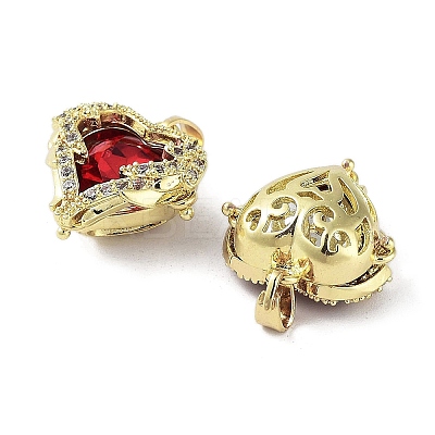 Rack Plating Real 18K Gold Plated Brass Micro Pave Cubic Zirconia Pendants KK-G482-01G-02-1