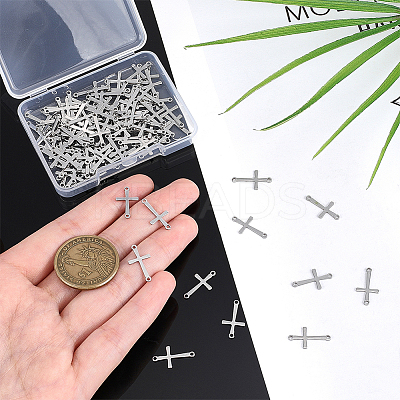 100Pcs 201 Stainless Steel Connector Charms STAS-UN0048-56-1