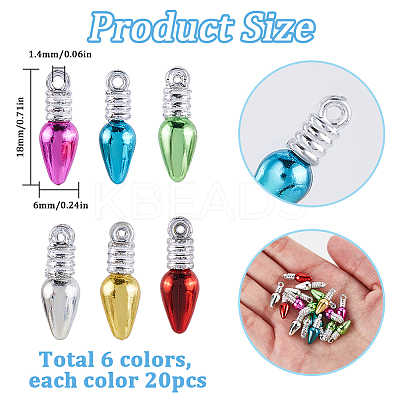 120Pcs 6 Colors Plastic Pendants FIND-SC0010-90B-1