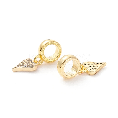 Brass Cubic Zirconia European Dangle Charms KK-B037-09G-1