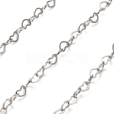 304 Stainless Steel Heart Link Chains CHS-A016-32P-A-1
