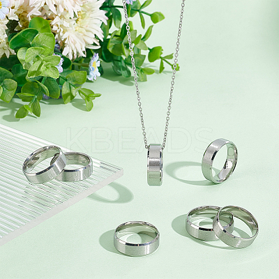 16Pcs 4 Size 201 Stainless Steel Plain Band Rings for Men Women RJEW-UN0002-45-1