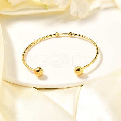 Fashion 304 Stainless Steel Cuff Bangles Torque Bangles X-BJEW-H473-01G-1