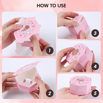 Hexagon Donut Cardboard Boxes CON-WH0019-18A-1