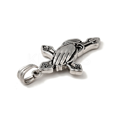 Tibetan Style 304 Stainless Steel Pendants STAS-G275-03AS-1