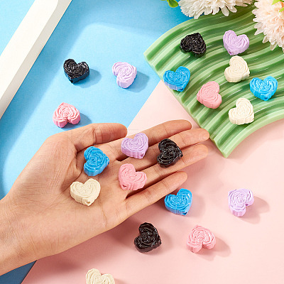 20Pcs 5 Colors Opaque Spray Painted Acrylic Beads OACR-TA0002-76-1