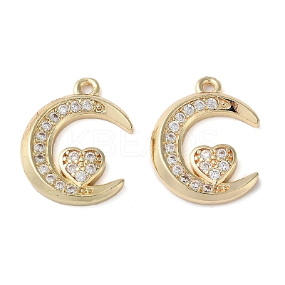 Rack Plating Brass with Cubic Zirconia Pendants KK-M269-12G-1