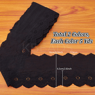 2 Colors Cotton Embroidery Flower Ribbons OCOR-PH0005-78-1