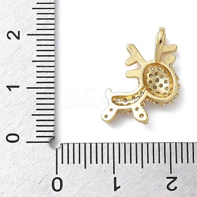 Brass Micro Pave Cubic Zirconia Pendants KK-C140-02G-1