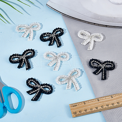 8Pcs 2 Colors Imitation Pearl & Glass Beads Sew on Appliques DIY-CY0001-30-1