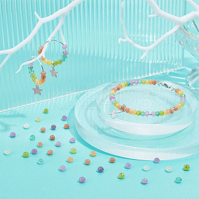 480Pcs 8 Colors Dyed Natural Malaysia Jade Rondelle Beads Strands G-NB0002-88-1