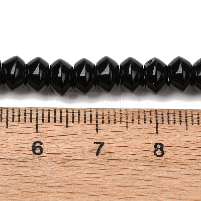 Natural Black Onyx Beads Strands G-P161-20-6x4mm-1