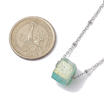 Electroplated Natural Quartz Beads Charm Necklaces NJEW-JN04789-1