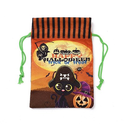 Halloween Cotton Cloth Storage Pouches ABAG-A005-01E-1