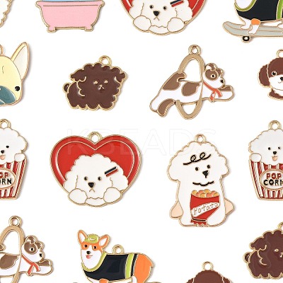 28Pcs 10 Styles Alloy Enamel Pendants ENAM-FS0003-09-1