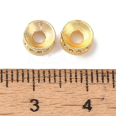 Rack Plating Brass Pave Clear Cubic Zirconia Spacer Beads KK-M285-15G-1