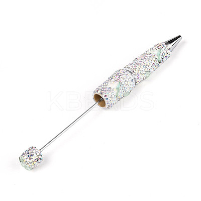 Fishtail Resin & Polymer Clay Pave Rhinestone Ball-Point Pen AJEW-T013-05H-1