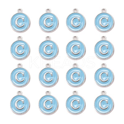 Platinum Plated Alloy Enamel Charms X-ENAM-S118-04C-P-1