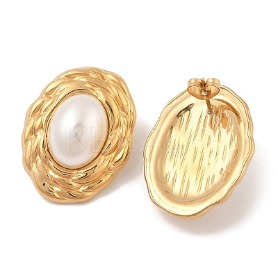 Ion Plating(IP) 304 Stainless Steel Stud Earrings EJEW-B108-01G-1