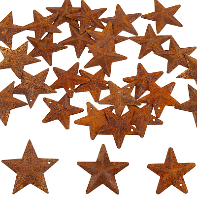 90Pcs 3 Styles Star Rust Iron Big Pendants IFIN-GF0001-13A-1