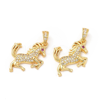 Brass Micro Pave Cubic Zirconia Pendants KK-H441-11G-1