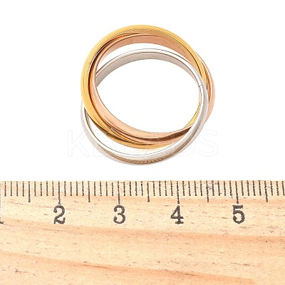 304 Stainless Steel Triple Circle Finger Rings Jewelry RJEW-C121-01-1