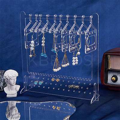 1 Set Transparent Acrylic Earring Hanging Display Stands EDIS-FH0001-09-1