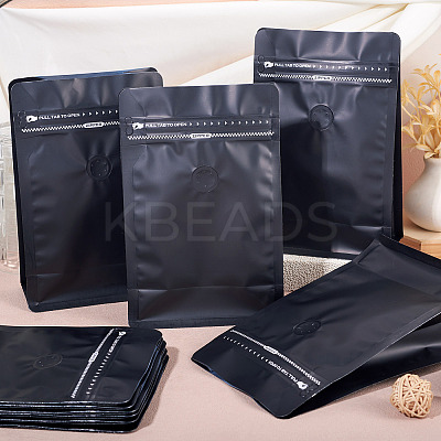 10Pcs BOPP and Aluminized PET and PE Resealable Coffee Zipper Bags with Valve ABAG-TA0001-93G-1