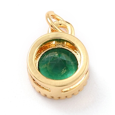 Real 18K Gold Plated Brass Inlaid Cubic Zirconia Charms ZIRC-L100-081G-01-1