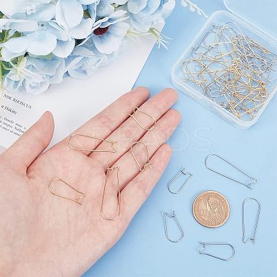 304 Stainless Steel Hoop Earring Findings STAS-UN0016-77-1