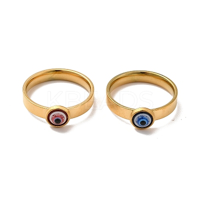 Resin Evil Eye Finger Ring STAS-H173-06G-1