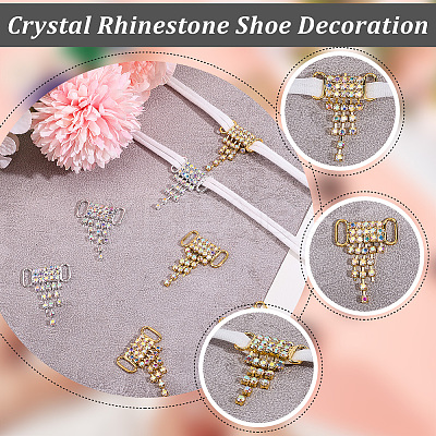 8Pcs 2 Colors Alloy Rhinestone Shoe Decoration FIND-GF0007-25-1