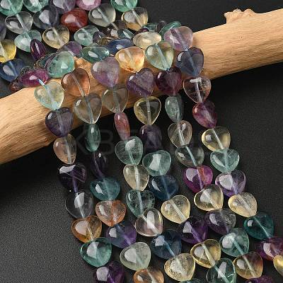Natural Green Purple Yellow Fluorite Beads Strands G-NH0048-A01-01-1