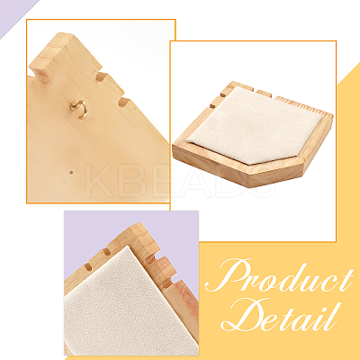 Pentagon Wooden Double Necklace Displays Stands NDIS-WH0017-01C-1