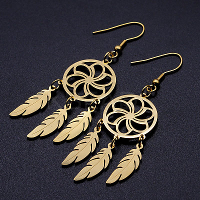 201 Stainless Steel Chandelier Earrings STAS-S105-JN357-2-1